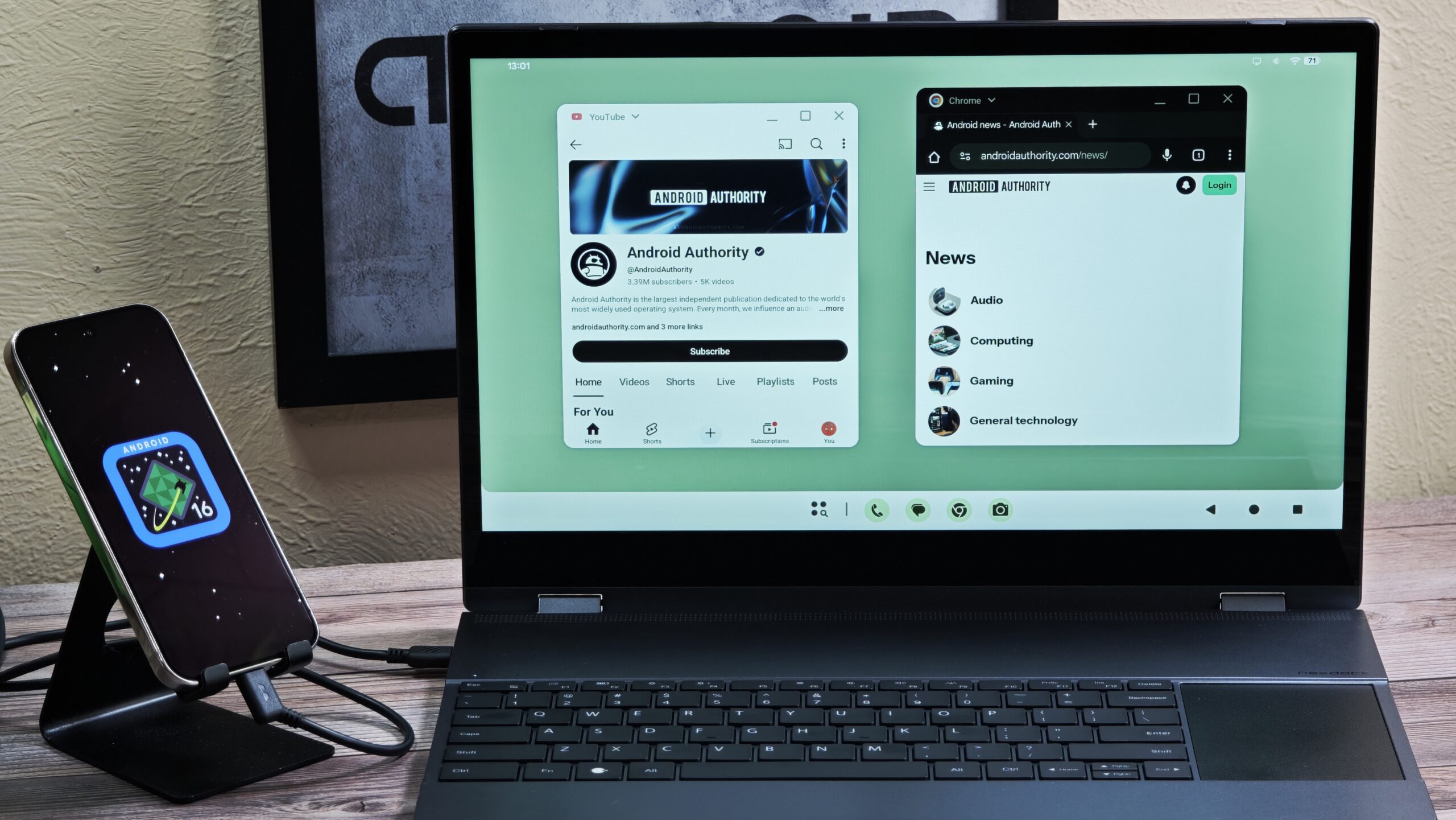 Desktop Mode on a Pixel phone running Android 16 QPR1 Desktop Mode on a Pixel phone running Android 16 QPR1
